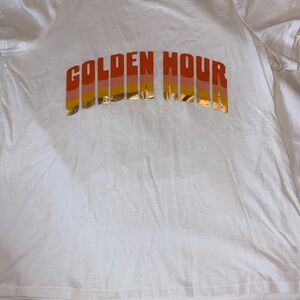 Lane Bryant White Crew Neck Tee with Subtle Logo